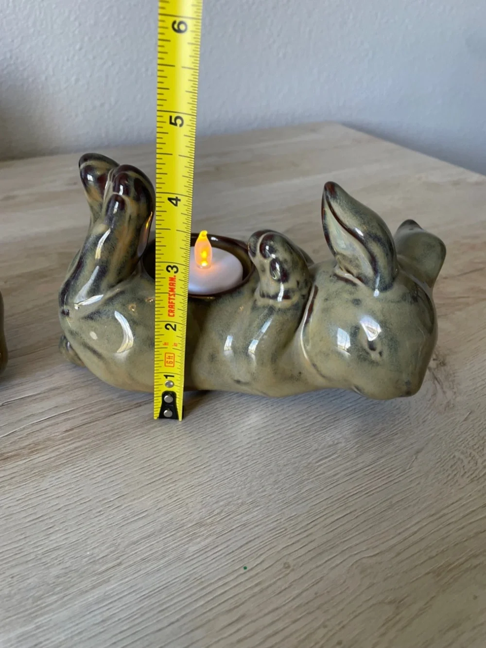 π Vintage Partylite Ceramic Pottery Bunny Rabbit Tea Light candle holders (2) - Picture 10 of 14